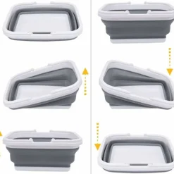 Clearance 1-delad hopfällbar diskbalja, hopfällbar tvättkorg i plast, bärbar picknickkorg för utomhusbruk, för diskning, camping, vandring och H