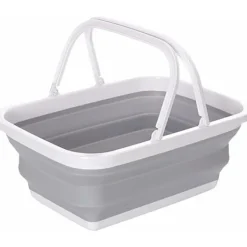 Outlet 1-delad hopfällbar diskho, hopfällbar tvättkorg i plast, bärbar picknickkorg för utomhusbruk, för diskning, camping, vandring och H