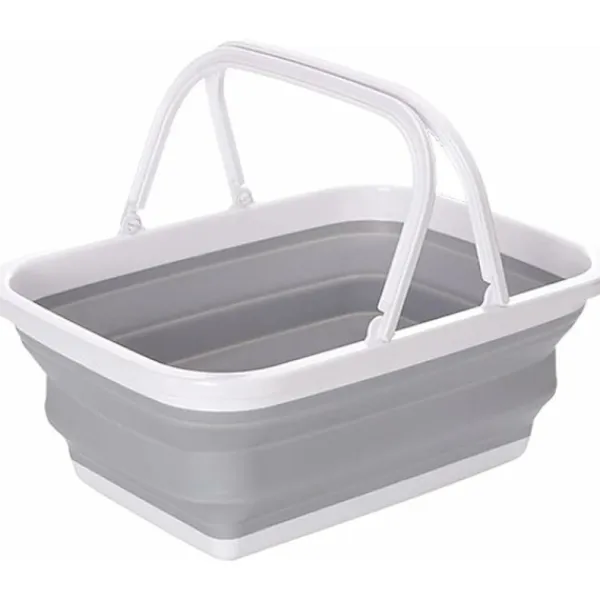 Outlet 1-delad hopfällbar diskho, hopfällbar tvättkorg i plast, bärbar picknickkorg för utomhusbruk, för diskning, camping, vandring och H