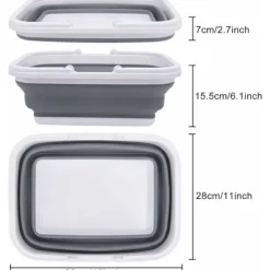 Outlet 1-delad hopfällbar diskho, hopfällbar tvättkorg i plast, bärbar picknickkorg för utomhusbruk, för diskning, camping, vandring och H