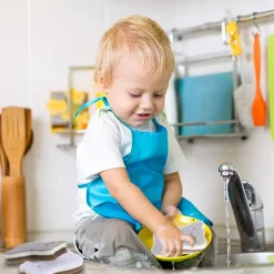 New 8-delad kökssvampset i kattform, dubbelsidig rengöringssvamp för disk, frukt, tallrik, badrum, slumpmässig färg