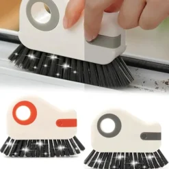 Outlet 2-delad mångsidig fönsterremsa-rengöringsverktyg med borstar för flera användningsområden, perfekt för rengöring av skjutdörrsskenor