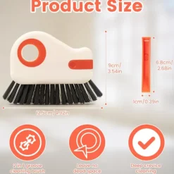 Outlet 2-delad mångsidig fönsterremsa-rengöringsverktyg med borstar för flera användningsområden, perfekt för rengöring av skjutdörrsskenor