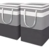Sale 2-delad stor tvättkorg, vattentät, fristående, hopfällbar hög klädkorg med förlängt handtag - (Gradient Grey, 75 liter)