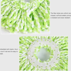 Hot 2-delad superfin fibermopp runt huvudbyte universell mopp