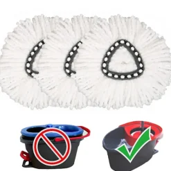 Outlet 3-delad Triangulär Svängmopp 100% Mikrofiber För Djuprengöring Lätt Att Byta