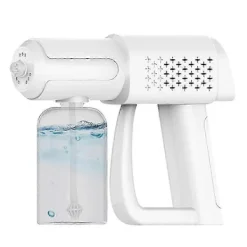 Best Desinficerande dimmaskin, 350 ml trådlös nano-spruta handhållen blått ljus dimmare för beröringsfri desinficering-JC