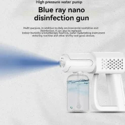 Best Desinficerande dimmaskin, 350 ml trådlös nano-spruta handhållen blått ljus dimmare för beröringsfri desinficering-JC