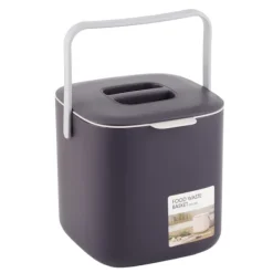 Sale Desktop papperskorg Löstagbar våttorr separation Bärbar liten soptunna med handtagslock för bilkök sovrum mörklila
