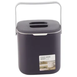 Sale Desktop papperskorg Löstagbar våttorr separation Bärbar liten soptunna med handtagslock för bilkök sovrum mörklila