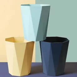 Clearance Diamantformad papperskorg för hemmet, vardagsrummet, badrummet, köket, öppen, stor, kreativ, sovrummet, kontoret, blå S