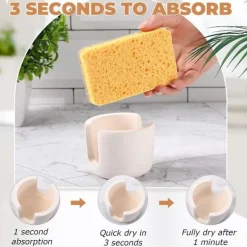 Clearance Diatomit Svamp Hållare för Kök Diskho, Vattenabsorberande Diskho Sten Torkning, Snabb Organizer för Kök Badrum as shown