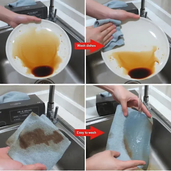 Diskbord Avtagbara Våtservetter 20-pack Återanvändbara Mikrofiber Rengöringsdukar