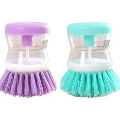 New Diskbordsborstar, diskborste med flytande tvålbehållare, köksborstar med rengöringsmedelsbehållare, påfyllningsbar, köksborstar för kastruller