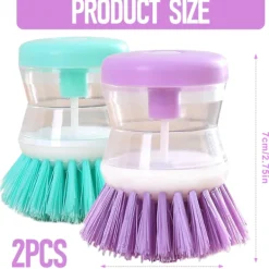 New Diskbordsborstar, diskborste med flytande tvålbehållare, köksborstar med rengöringsmedelsbehållare, påfyllningsbar, köksborstar för kastruller