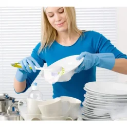 Diskborstar för diskbänk, kastruller och stekpannor med hållbara borst, gulgrön 3 st