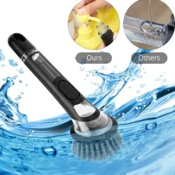 Best Diskborste för kök med tvålbehållare Skrubber Rengöringsverktyg Svart