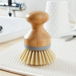 Online Diskborste med naturlig bambu, naturlig & grå, grå/trä 2 st