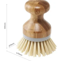 Online Diskborste med naturlig bambu, naturlig & grå, grå/trä 2 st