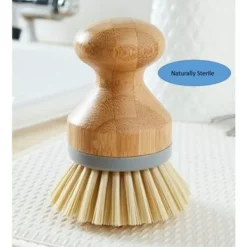 Online Diskborste med naturlig bambu, naturlig & grå, grå/trä 2 st