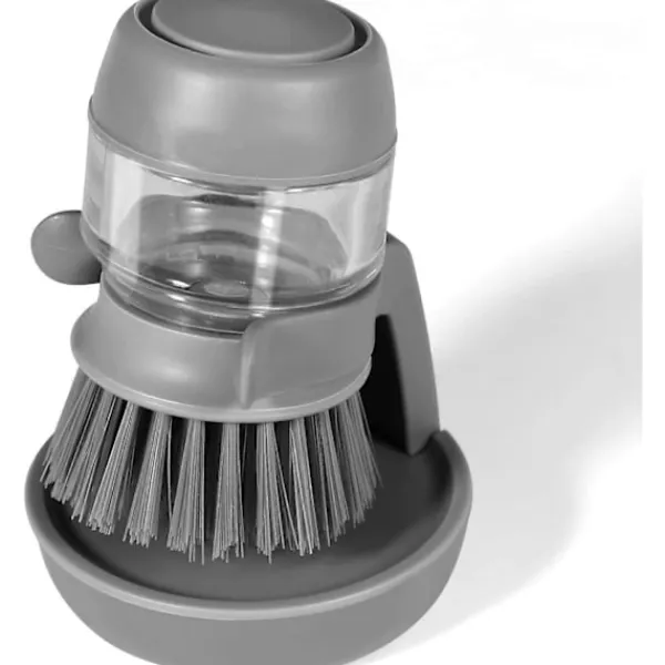 Online NICEGOU Diskborste med Tvåldispenser, Köksborste för Rengöring av Disk, Kastruller, Pannor och Diskbänkar -- Grå