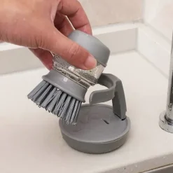 Online NICEGOU Diskborste med Tvåldispenser, Köksborste för Rengöring av Disk, Kastruller, Pannor och Diskbänkar -- Grå