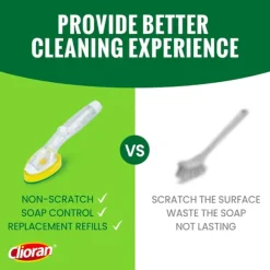 Diskborste Refill med Tvålbehållare (6 st) - Repfria Svamphuvuden, Kraftiga, för Diskmedelsdispenser