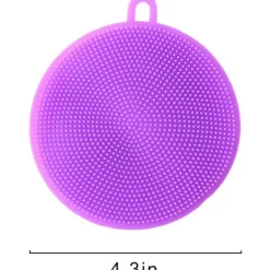 Hot Diskborste, Silikonsvamp, Silikonsvamp, Diskborste, för att tvätta grönsaker, frukt och tallrikar, 2 st lila