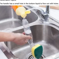 Hot Diskborste Svamp - Diskborste Skrubber med 1 Diskborste & 7 Påfyllningsbara Svamp Huvuden, Återanvändbara Köksrengöringssvampar, Rengöring