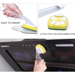 Hot Diskborste Svamp - Diskborste Skrubber med 1 Diskborste & 7 Påfyllningsbara Svamp Huvuden, Återanvändbara Köksrengöringssvampar, Rengöring