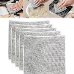 Sale Diskduk av ståltråd för våt och torr rengöring, kompatibel med multifunktionell japansk skrubber 5 Pcs