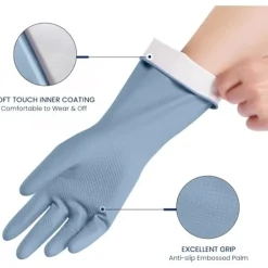 Best Diskhandskar i Gummi, Blå, 4 Par, M, 33cm