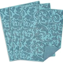 Clearance Diskmatta i mikrofiber, 3 stycken blå snabbtorkande absorberande diskmatta, superabsorberande tvättbar värmebeständig diskmatta för köksredskap