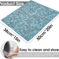 Clearance Diskmatta i mikrofiber, 3 stycken blå snabbtorkande absorberande diskmatta, superabsorberande tvättbar värmebeständig diskmatta för köksredskap