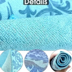 Clearance Diskmatta i mikrofiber, 3 stycken blå snabbtorkande absorberande diskmatta, superabsorberande tvättbar värmebeständig diskmatta för köksredskap