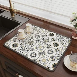 Best Diskmatta, superabsorberande diskmatta, snabbtorkande nanofiber diskbänksmatta (30 X 40 cm)