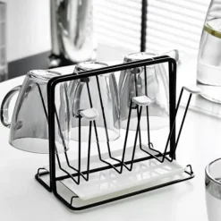 Sale Diskställ för 6 flaskor, flaskhållare i metall, droppställ för kärl med droppbricka