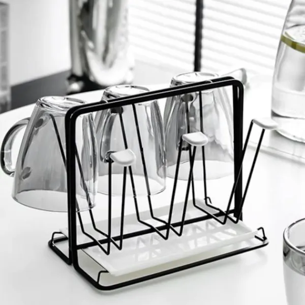 Sale Diskställ för 6 flaskor, flaskhållare i metall, droppställ för kärl med droppbricka