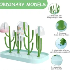 Outlet Diskställ i ABS - Kaktusform - för nappflaskor, bestick, nappar, halsband, örhängen, ringar, muggar