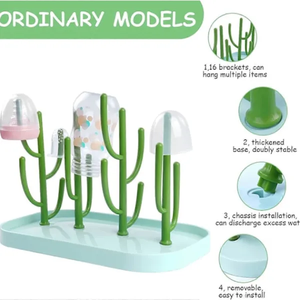 Outlet Diskställ i ABS - Kaktusform - för nappflaskor, bestick, nappar, halsband, örhängen, ringar, muggar