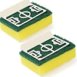 Hot Diskställ i form av en fotbollsplan för köket, 2-pack - Söt och rolig liten diskborsthållare i plast