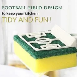 Hot Diskställ i form av en fotbollsplan för köket, 2-pack - Söt och rolig liten diskborsthållare i plast