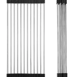 Diskställ i rostfritt stål, torkställning, rullbar, vikbar, 1-pack 1-Pack