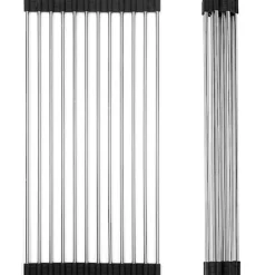 Clearance Diskställ Torkställ i rostfritt stål Rullbar Hopvikbar 2-Pack