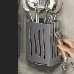 Clearance Diskställ, väggmonterat fäste, köksavloppskorg, diskställ i plast, diskförvaringsställ, grå