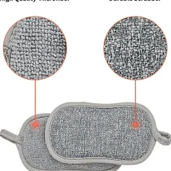 Hot Disksvampar 6 Dubbelsidiga Repfria Skrubbdukar Antibakteriella Mikrofiberköksvampar Rengör Effektivt Allt