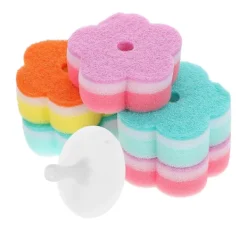 Clearance Disktrasor i blandade färger för kök, 5 st blomformade skrubbsvampar