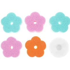 Clearance Disktrasor i blandade färger för kök, 5 st blomformade skrubbsvampar