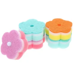 Clearance Disktrasor i blandade färger för kök, 5 st blomformade skrubbsvampar