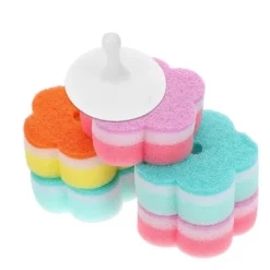 Clearance Disktrasor i blandade färger för kök, 5 st blomformade skrubbsvampar